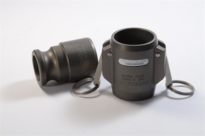 Acople de aluminio 2 x 2 5/16 Cam/Groove para Mangueras para fabricar nieve .. IDENTIFY   (Precio hembra solamente)