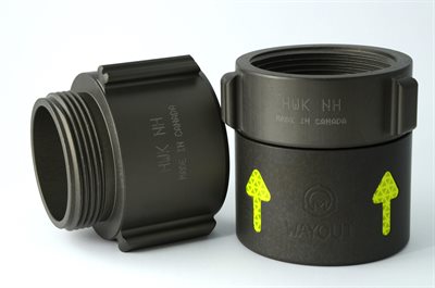 Wayout (Flèche) Raccord en Alum. 3 x 3 x 3 5/16 NH &quot;Oreilles à Rotule&quot;  (Prix femelle seulement)