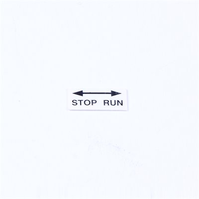 DECAL, STOP/RUN